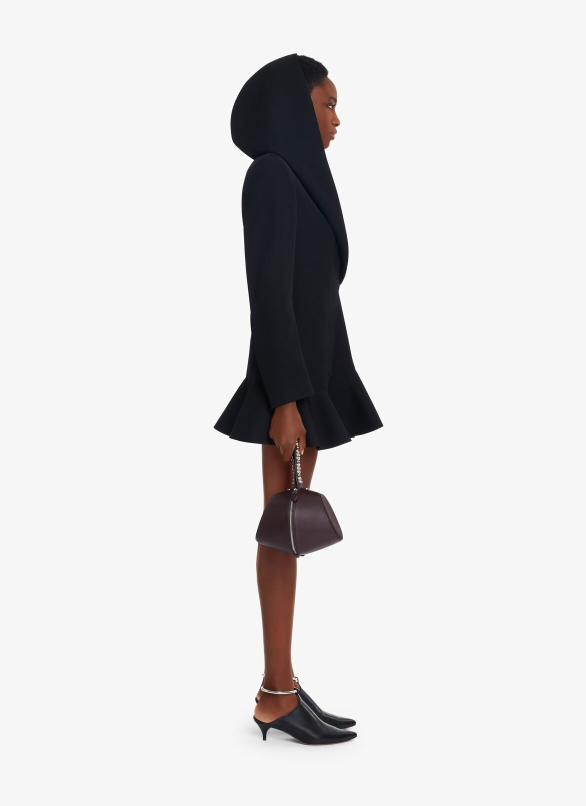 HOODED TAILORED DRESS ALAÏA BLACK HOODED TAILORED DRESS
